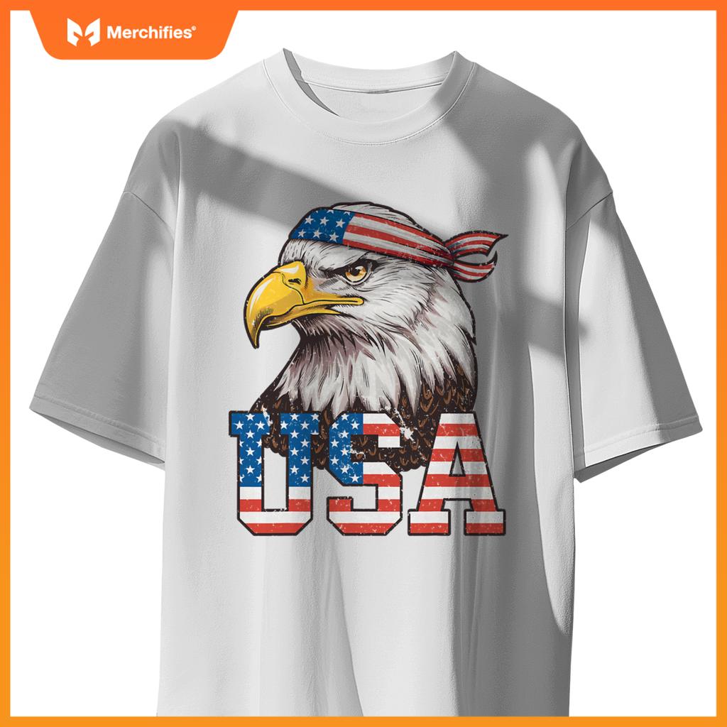 USA American Flag Men Women Kids Bald Eagle Patriotic T-Shirt