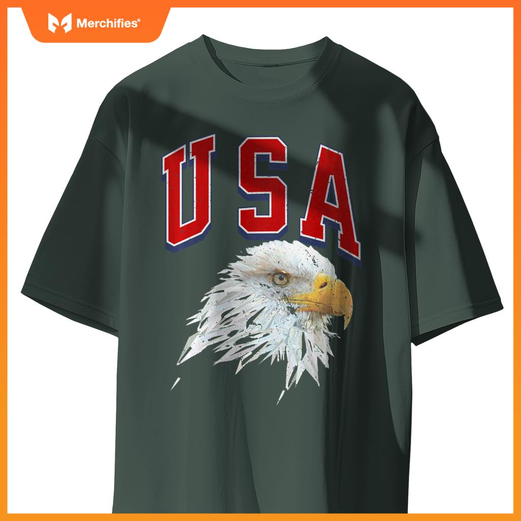 USA Bald Eagle Patriotic Red White Blue Freedom Spirit Pride T-Shirt