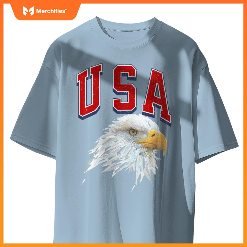 USA Bald Eagle Patriotic Red White Blue Freedom Spirit Pride T-Shirt