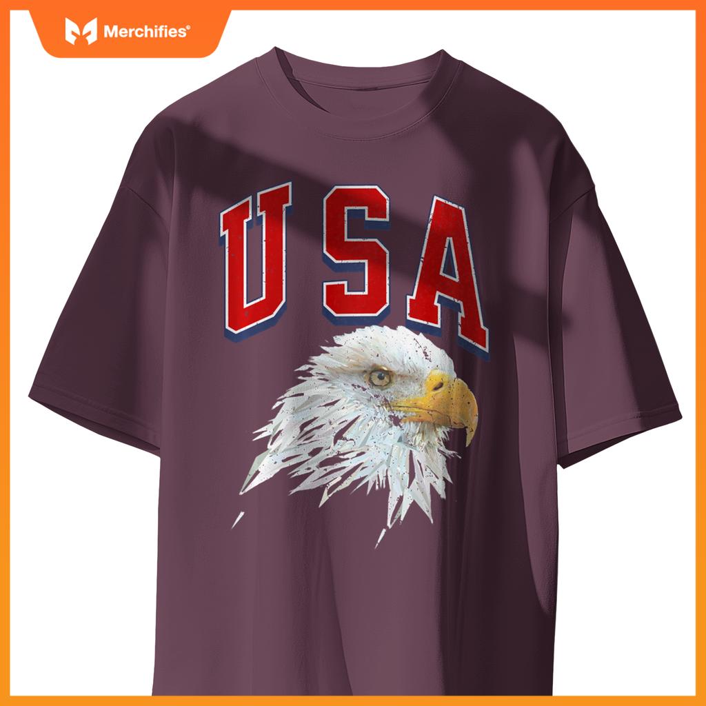 USA Bald Eagle Patriotic Red White Blue Freedom Spirit Pride T-Shirt