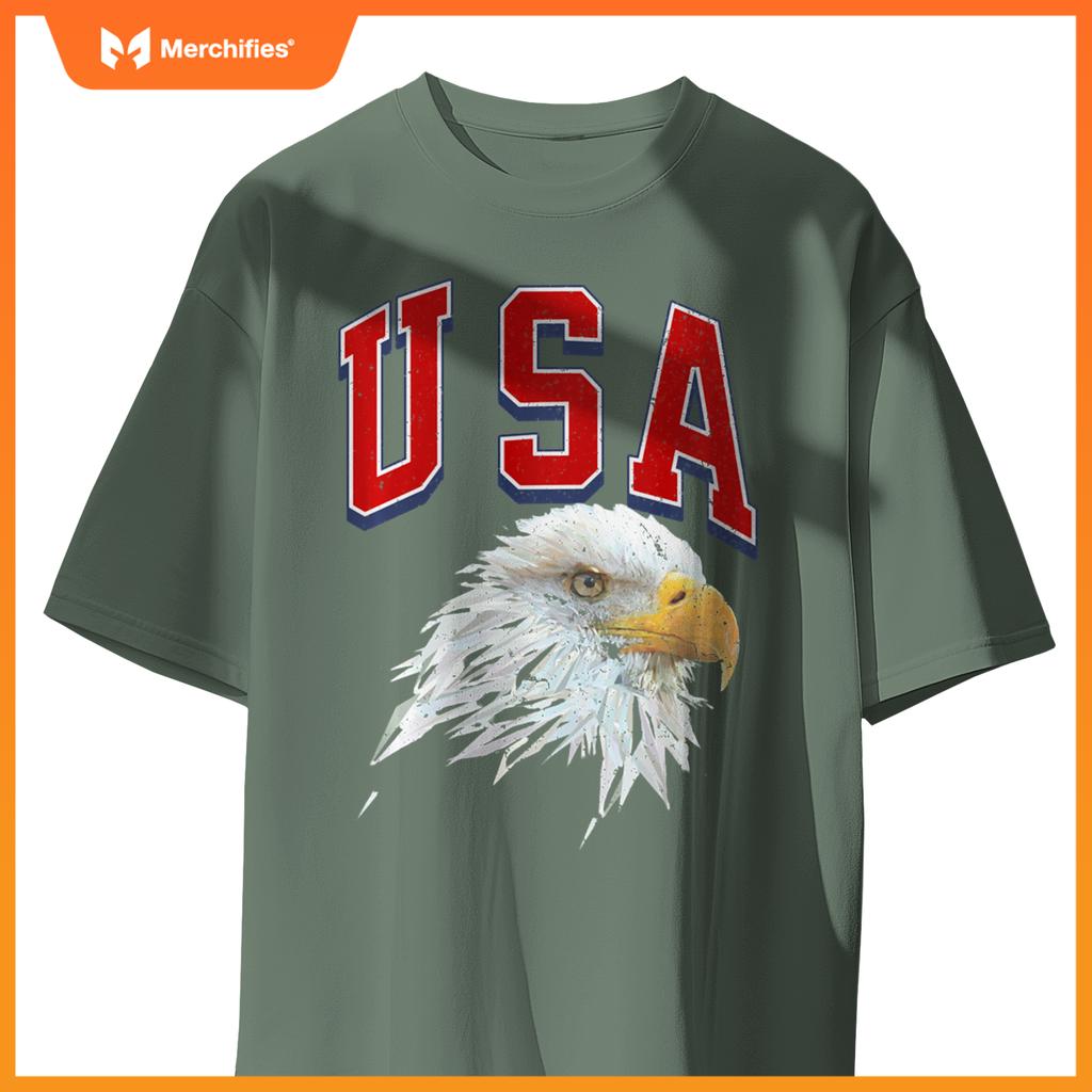 USA Bald Eagle Patriotic Red White Blue Freedom Spirit Pride T-Shirt