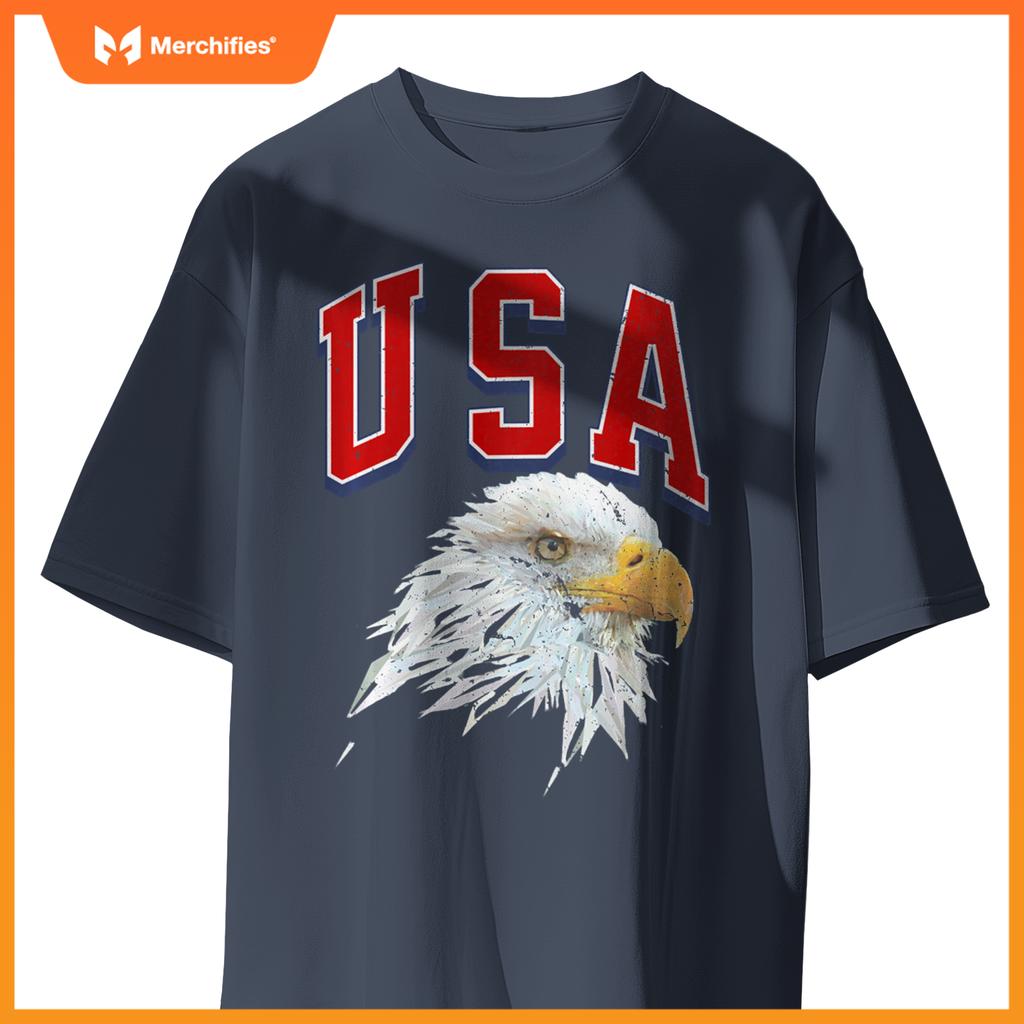 USA Bald Eagle Patriotic Red White Blue Freedom Spirit Pride T-Shirt