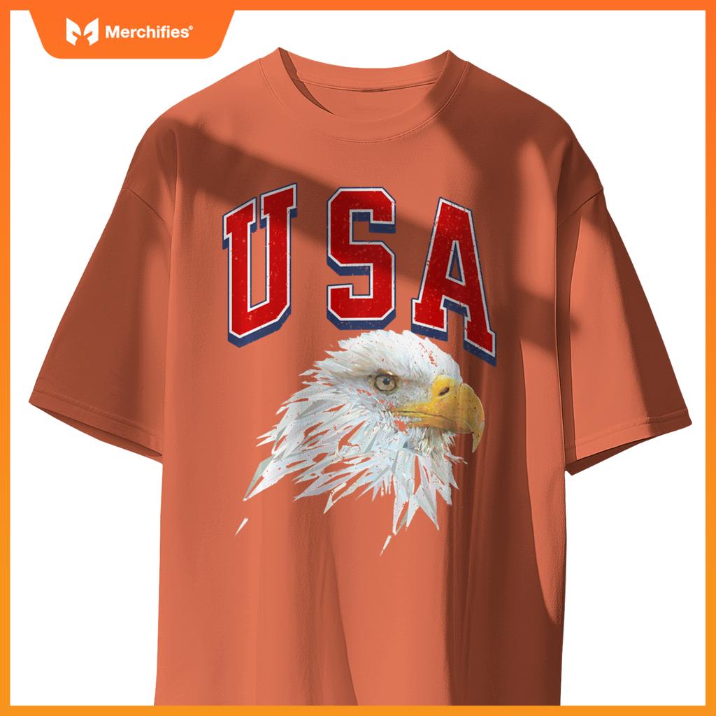 USA Bald Eagle Patriotic Red White Blue Freedom Spirit Pride T-Shirt