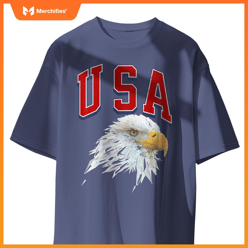 USA Bald Eagle Patriotic Red White Blue Freedom Spirit Pride T-Shirt
