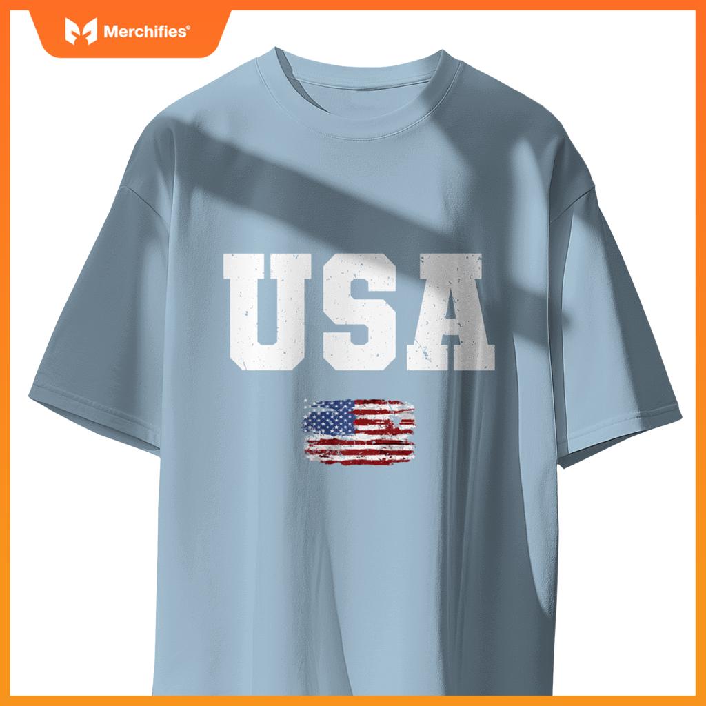 USA Patriotic American US Flag July 4th Men Women Girls Boys T-Shirt