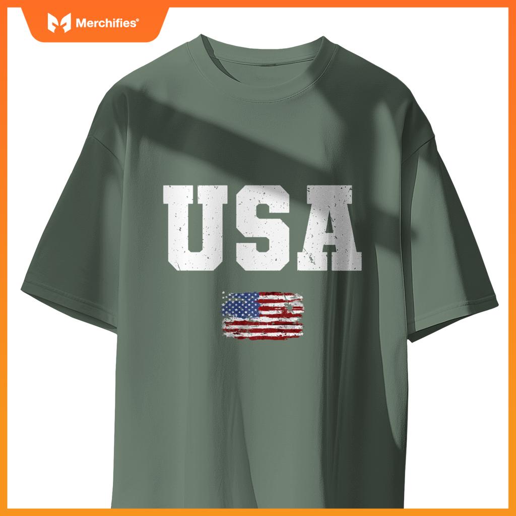 USA Patriotic American US Flag July 4th Men Women Girls Boys T-Shirt