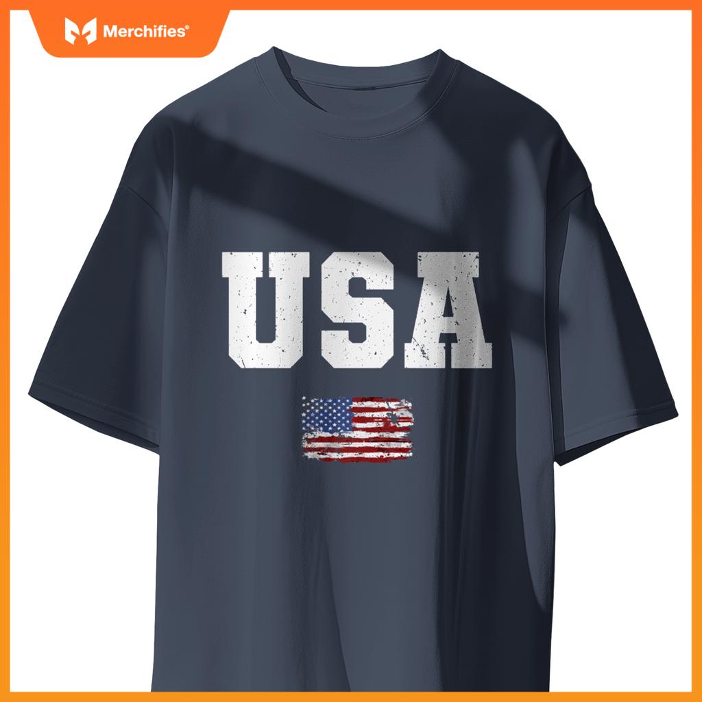 USA Patriotic American US Flag July 4th Men Women Girls Boys T-Shirt