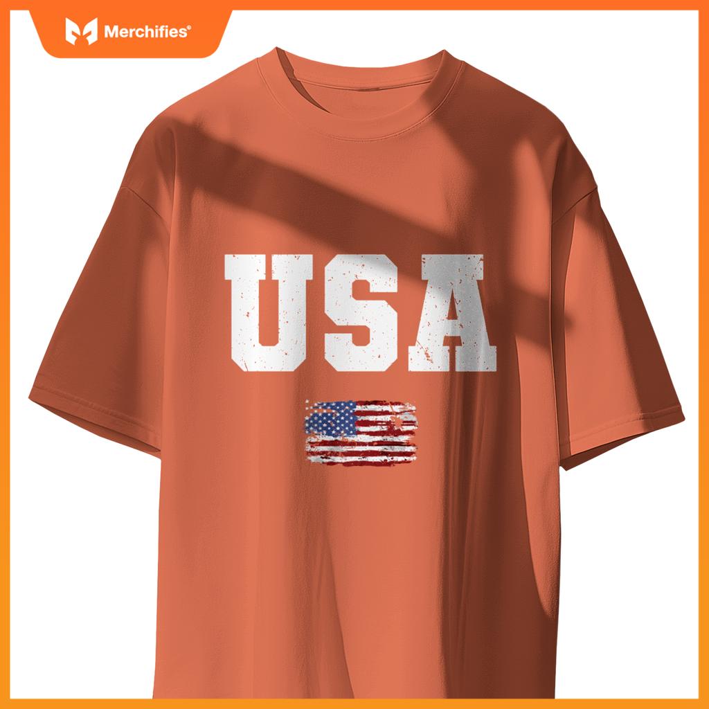 USA Patriotic American US Flag July 4th Men Women Girls Boys T-Shirt