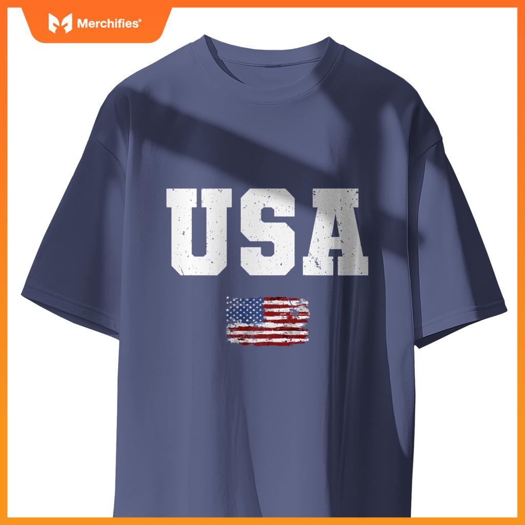 USA Patriotic American US Flag July 4th Men Women Girls Boys T-Shirt