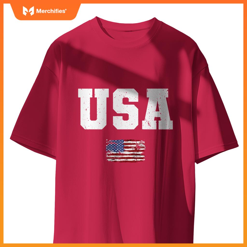 USA Patriotic American US Flag July 4th Men Women Girls Boys T-Shirt