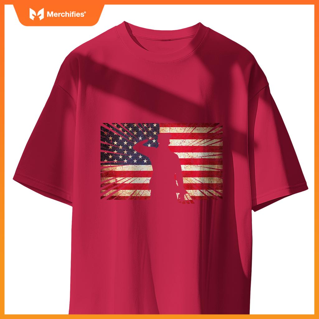 USA US Flag Patriotic 4th of July America Veteran Family T-Shirt