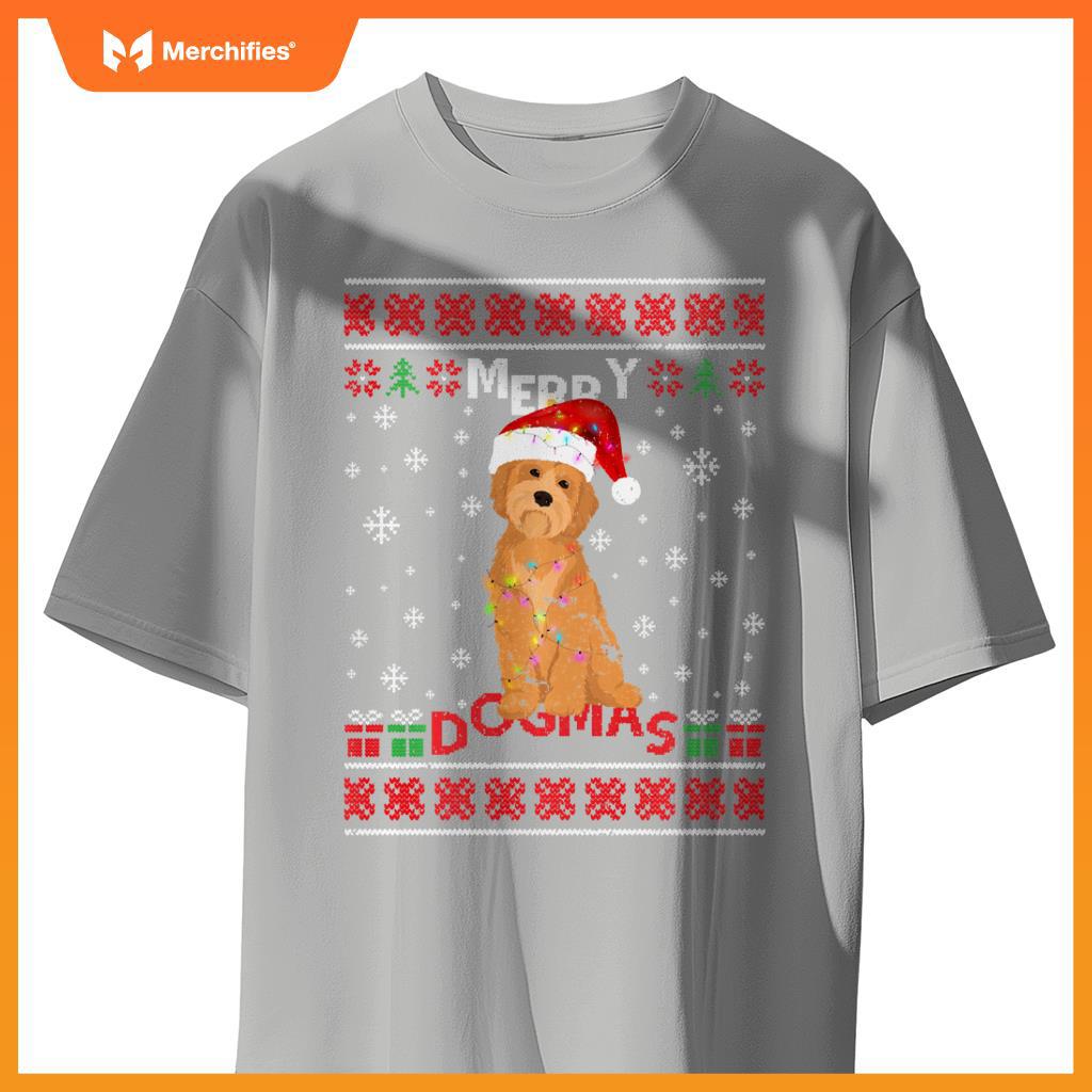 Ugly Funny Merry Dogmas Havanese Xmas Dog Santa Hat Lights T-Shirt