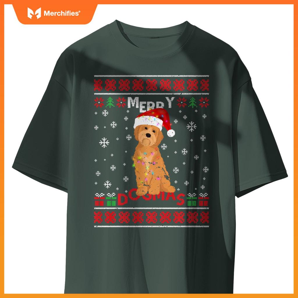 Ugly Funny Merry Dogmas Havanese Xmas Dog Santa Hat Lights T-Shirt