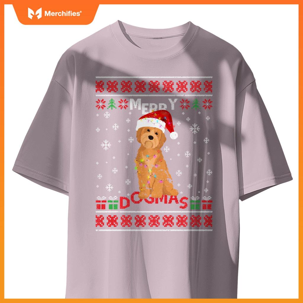 Ugly Funny Merry Dogmas Havanese Xmas Dog Santa Hat Lights T-Shirt