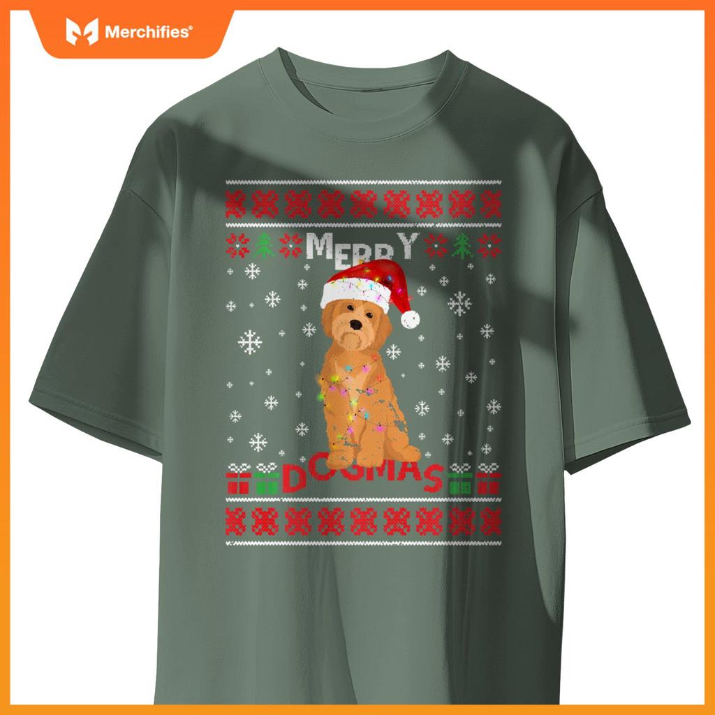 Ugly Funny Merry Dogmas Havanese Xmas Dog Santa Hat Lights T-Shirt
