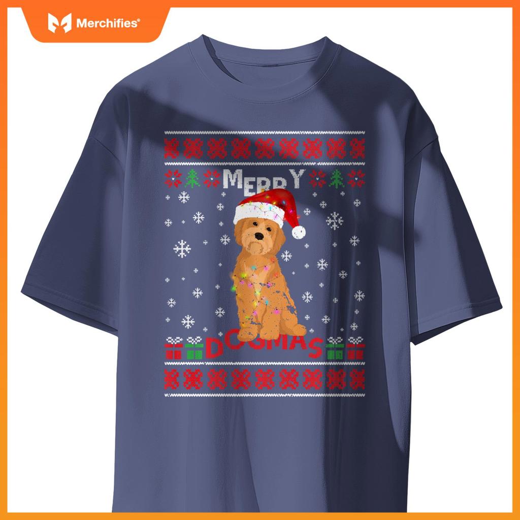 Ugly Funny Merry Dogmas Havanese Xmas Dog Santa Hat Lights T-Shirt