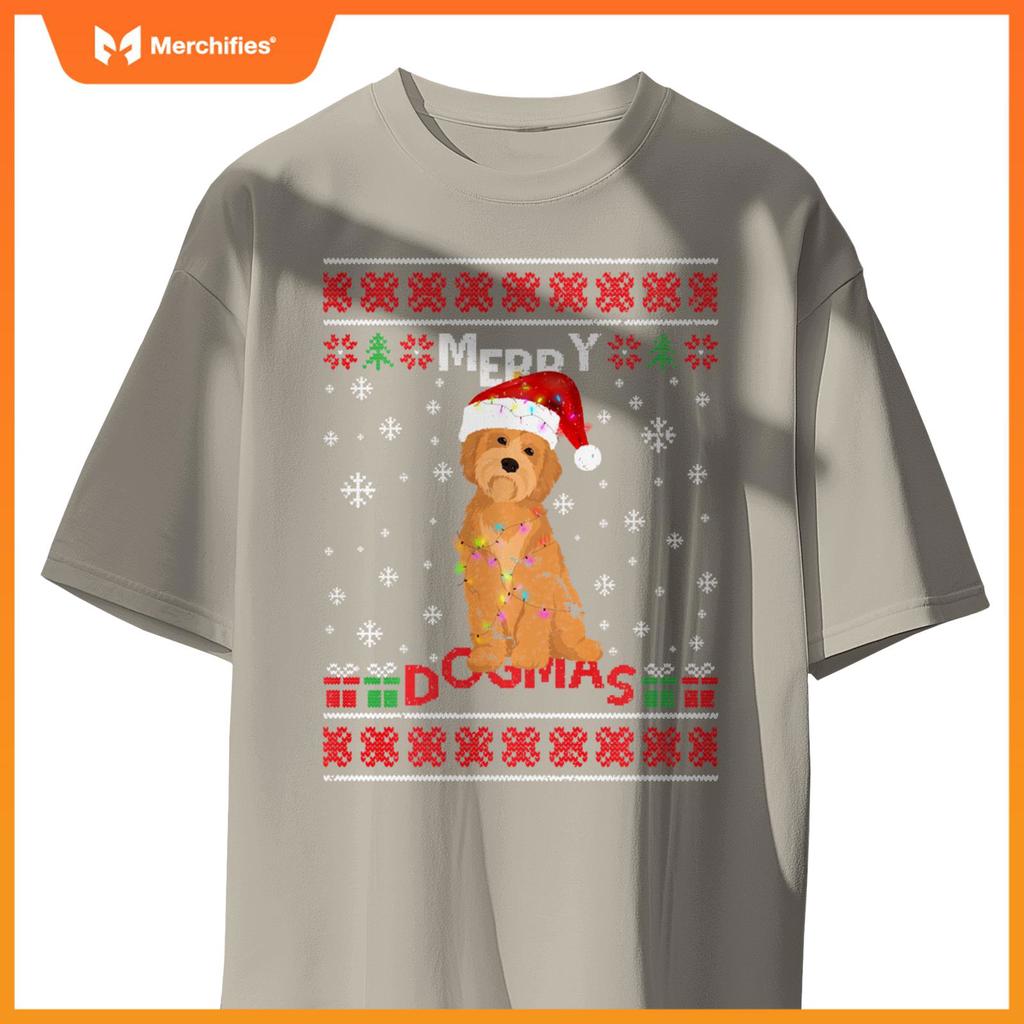 Ugly Funny Merry Dogmas Havanese Xmas Dog Santa Hat Lights T-Shirt