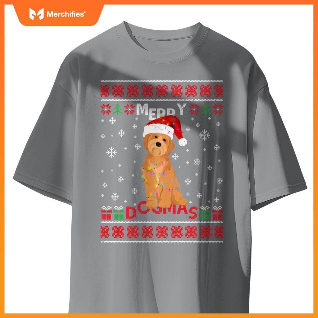 Ugly Funny Merry Dogmas Havanese Xmas Dog Santa Hat Lights T-Shirt