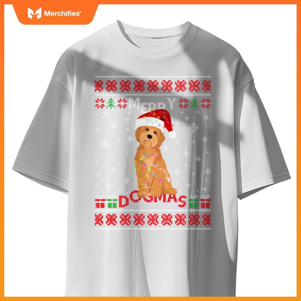 Ugly Funny Merry Dogmas Havanese Xmas Dog Santa Hat Lights T-Shirt