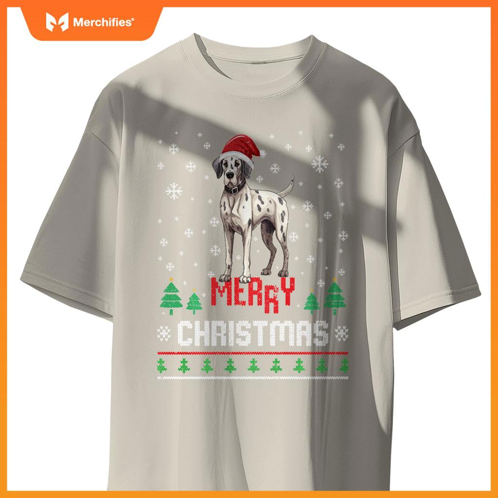 Ugly Merry Christmas Great Dane Xmas Dog Santa Hat T-Shirt