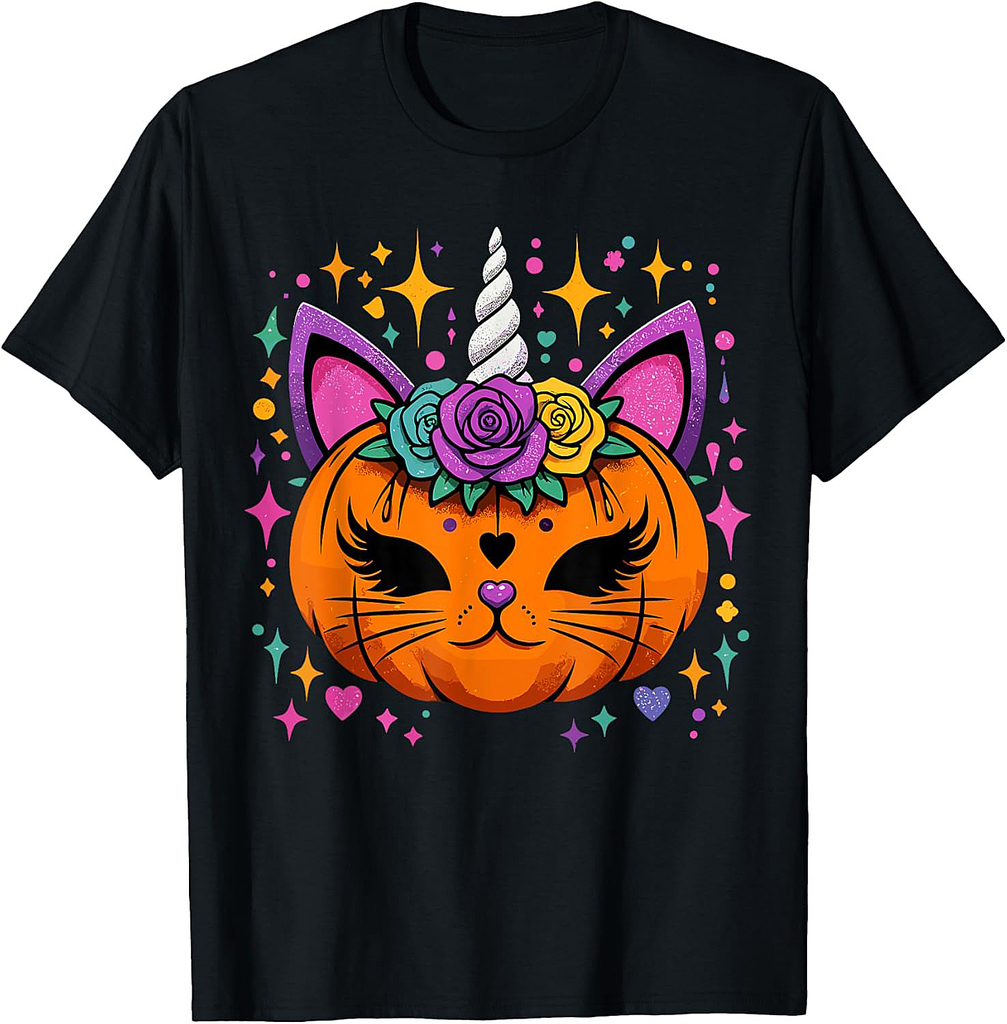 Unicorn Pumpkin Girls Halloween Costume T-Shirt