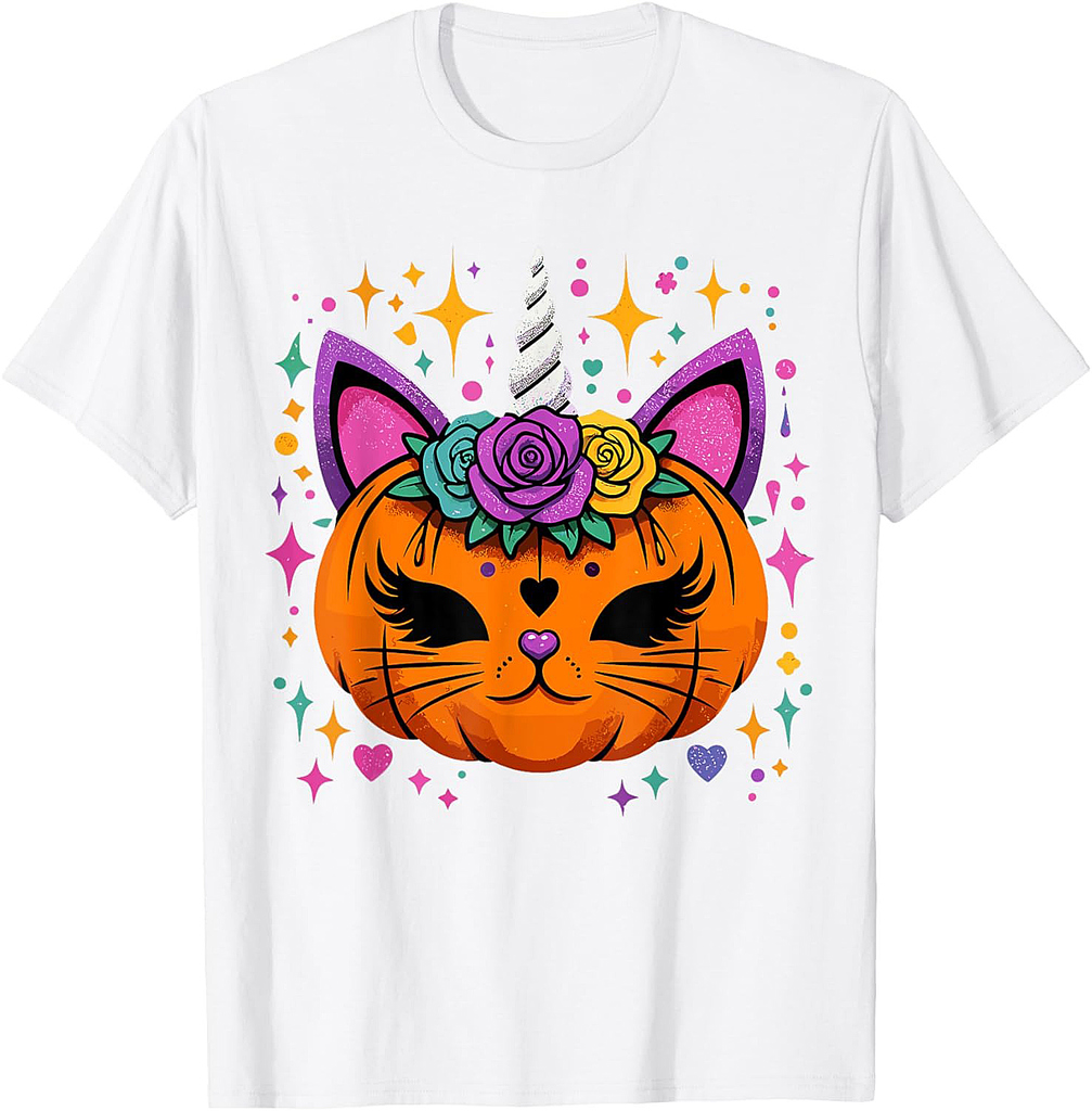 Unicorn Pumpkin Girls Halloween Costume T-Shirt
