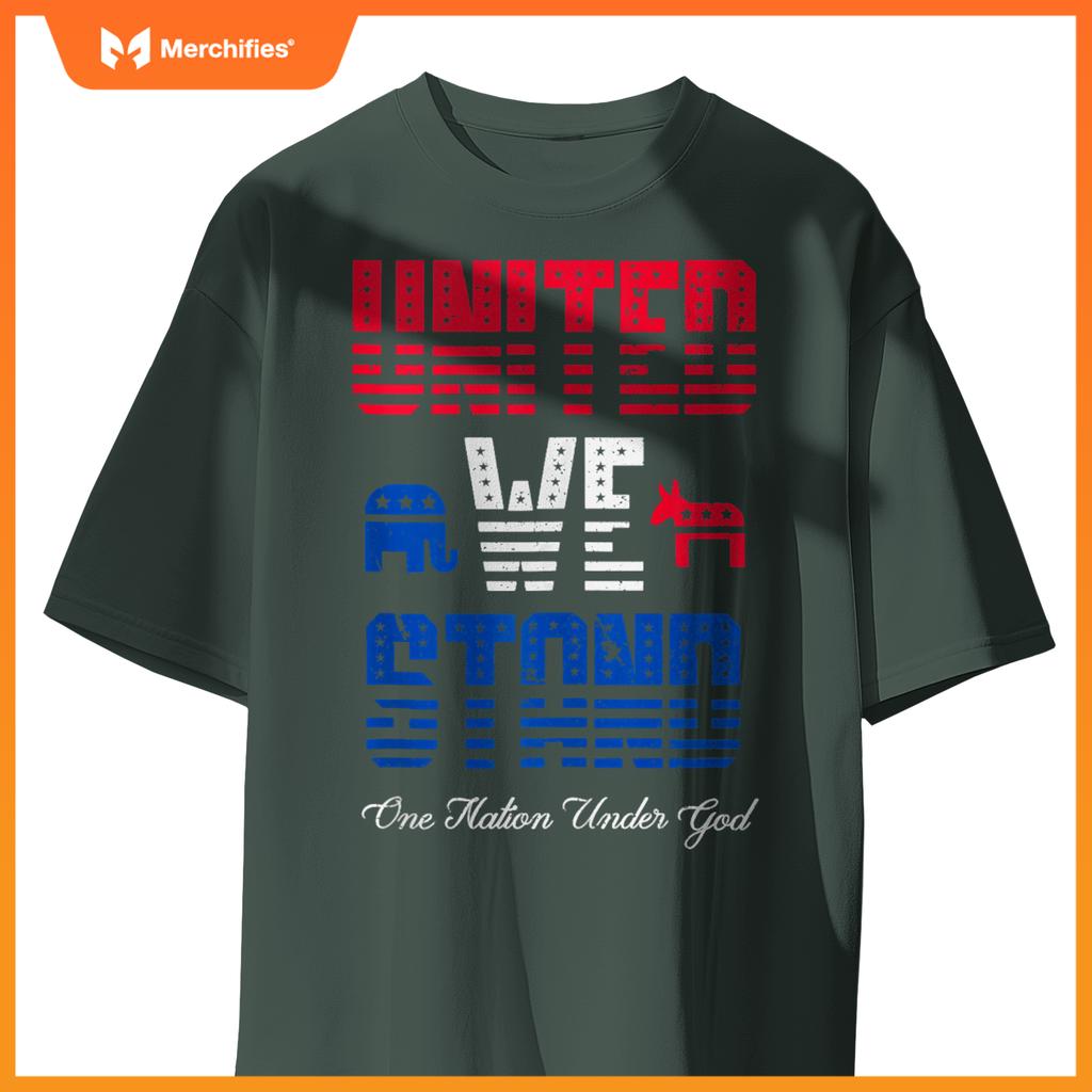 United We Stand, One Nation Under God Patriotic USA T-Shirt