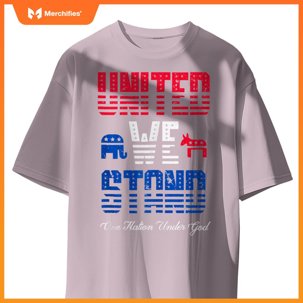 United We Stand, One Nation Under God Patriotic USA T-Shirt
