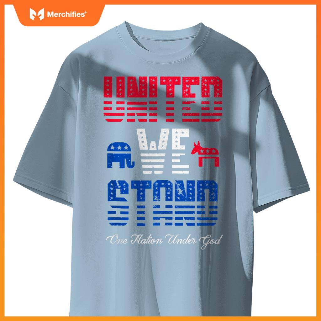 United We Stand, One Nation Under God Patriotic USA T-Shirt