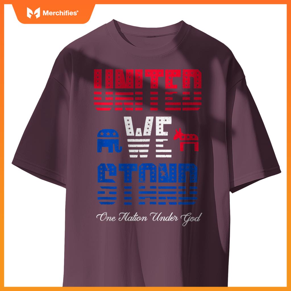 United We Stand, One Nation Under God Patriotic USA T-Shirt