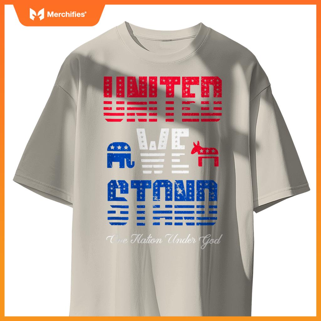United We Stand, One Nation Under God Patriotic USA T-Shirt