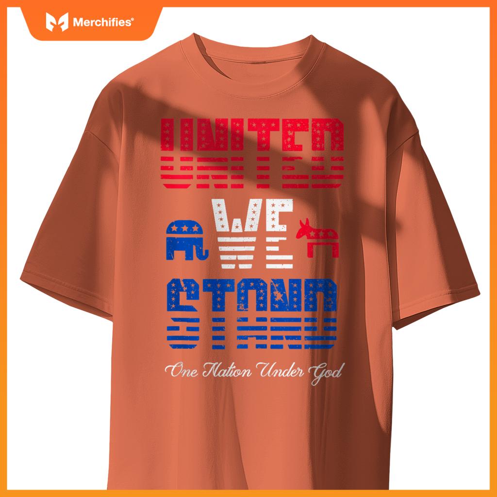 United We Stand, One Nation Under God Patriotic USA T-Shirt