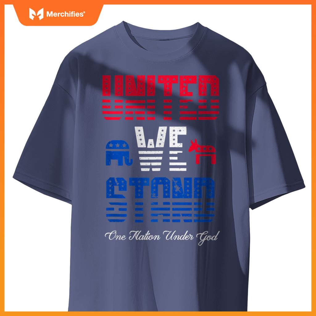 United We Stand, One Nation Under God Patriotic USA T-Shirt