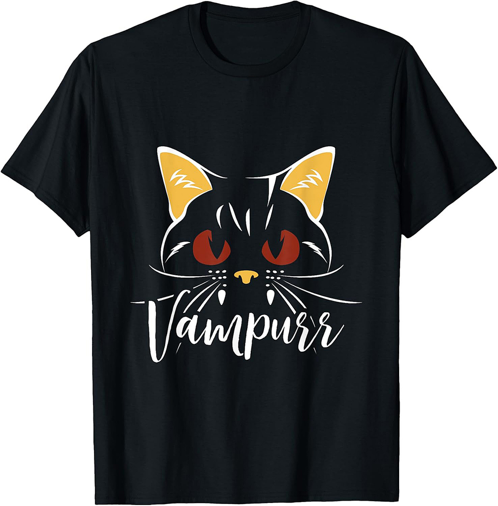 Vampurr Vampire Trick Or Treating Cat Lover Halloween Men Women Kids T-Shirt