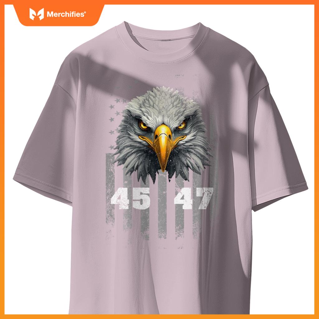 Vintage 45 47 Trump 2024 President Election Patriotic Eagle T-Shirt