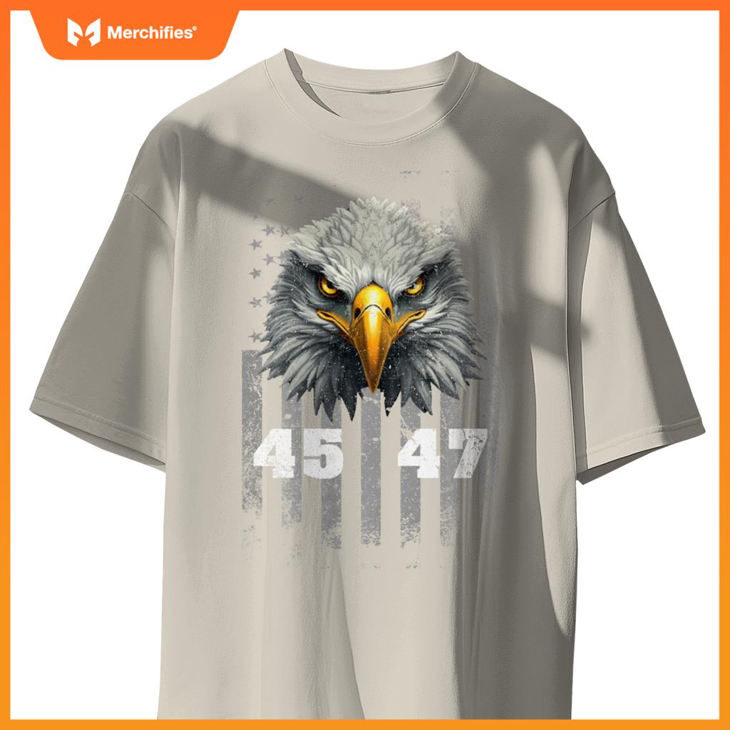 Vintage 45 47 Trump 2024 President Election Patriotic Eagle T-Shirt