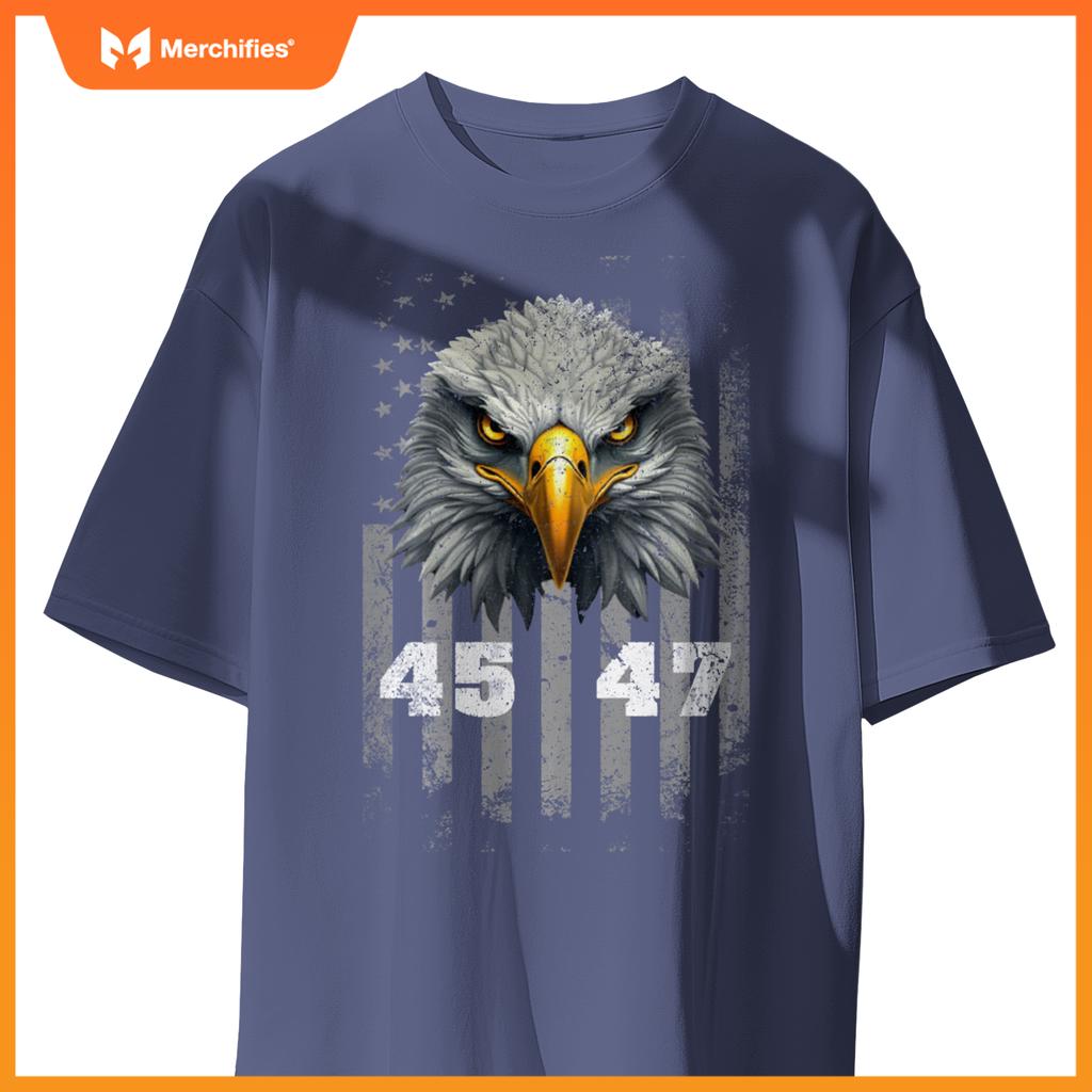 Vintage 45 47 Trump 2024 President Election Patriotic Eagle T-Shirt
