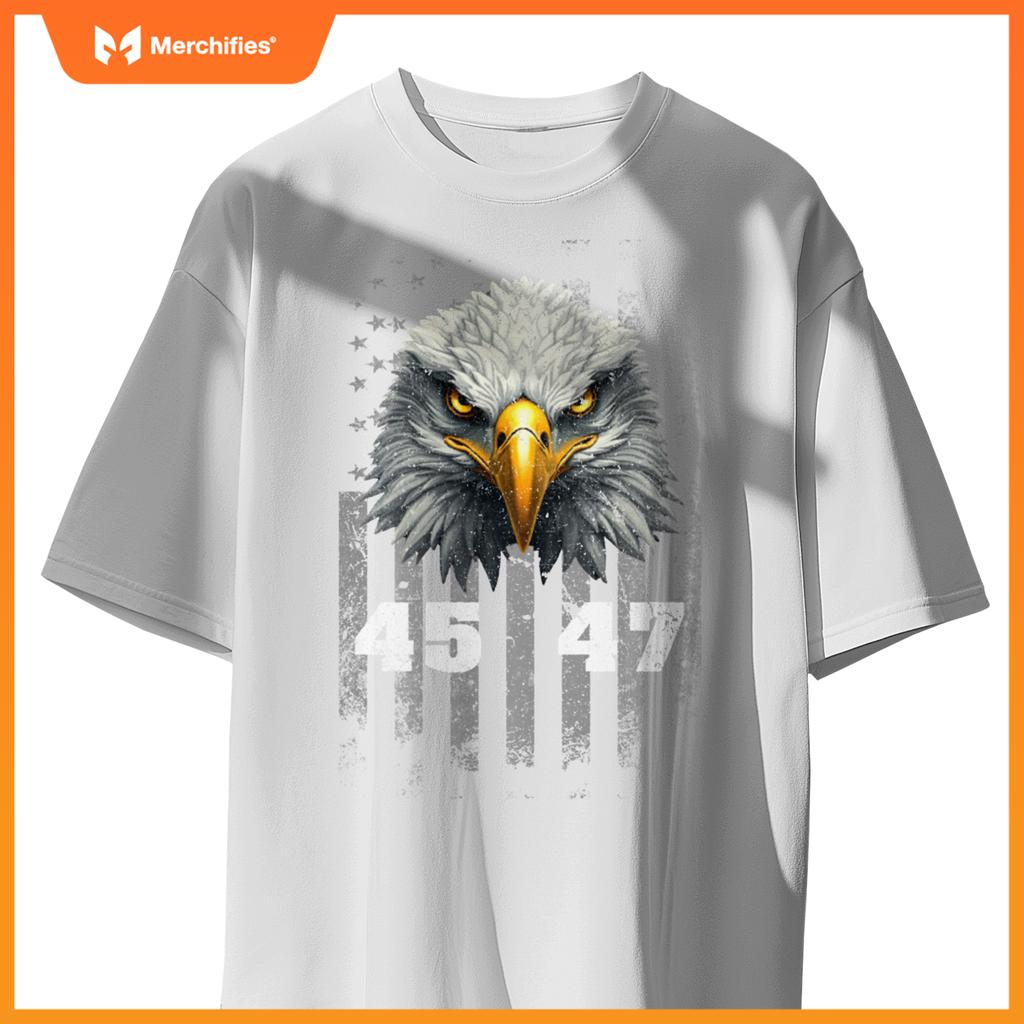 Vintage 45 47 Trump 2024 President Election Patriotic Eagle T-Shirt