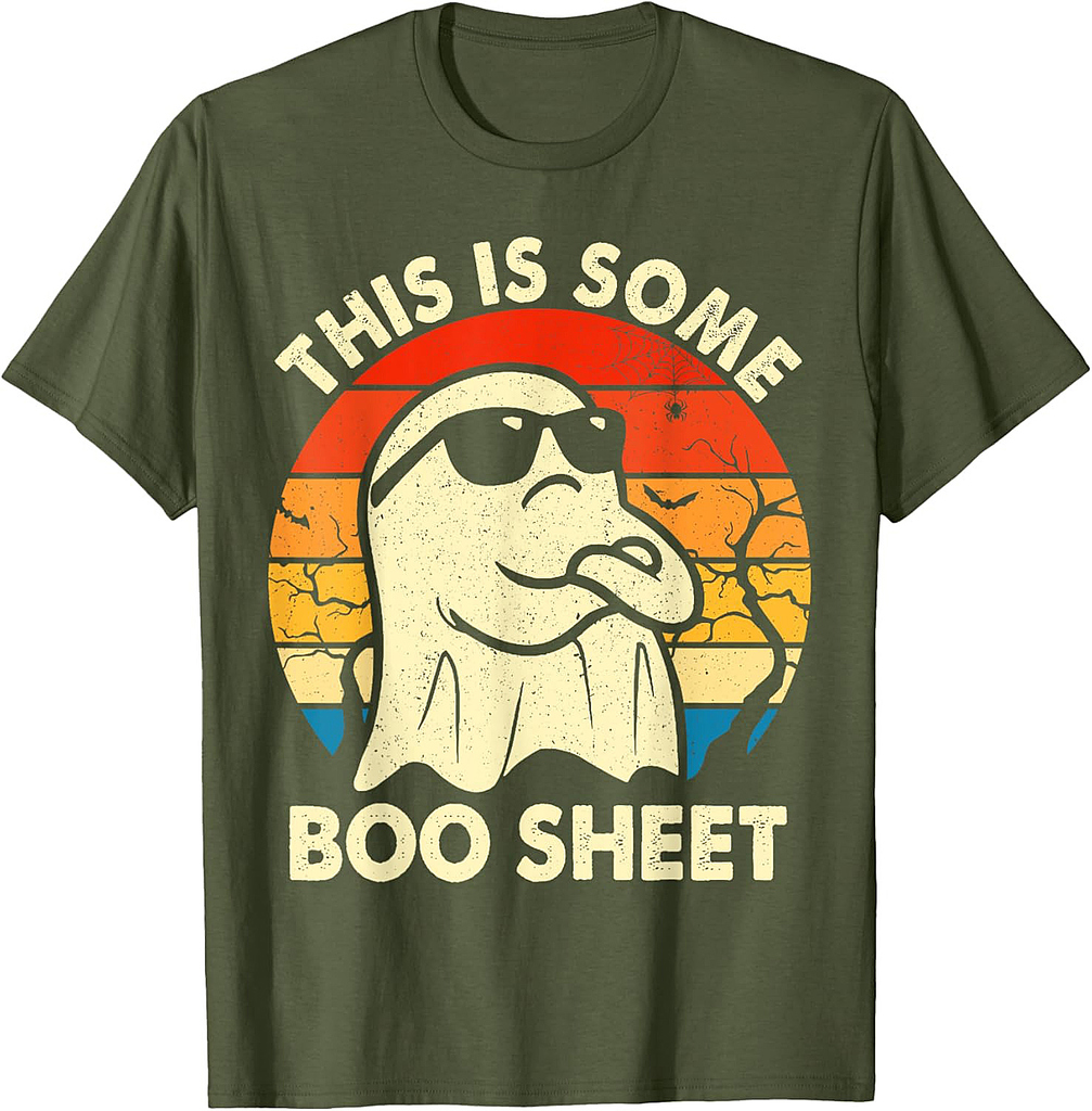 Vintage Boo Funny Halloween Ghost This Is Halloween Costume T-Shirt