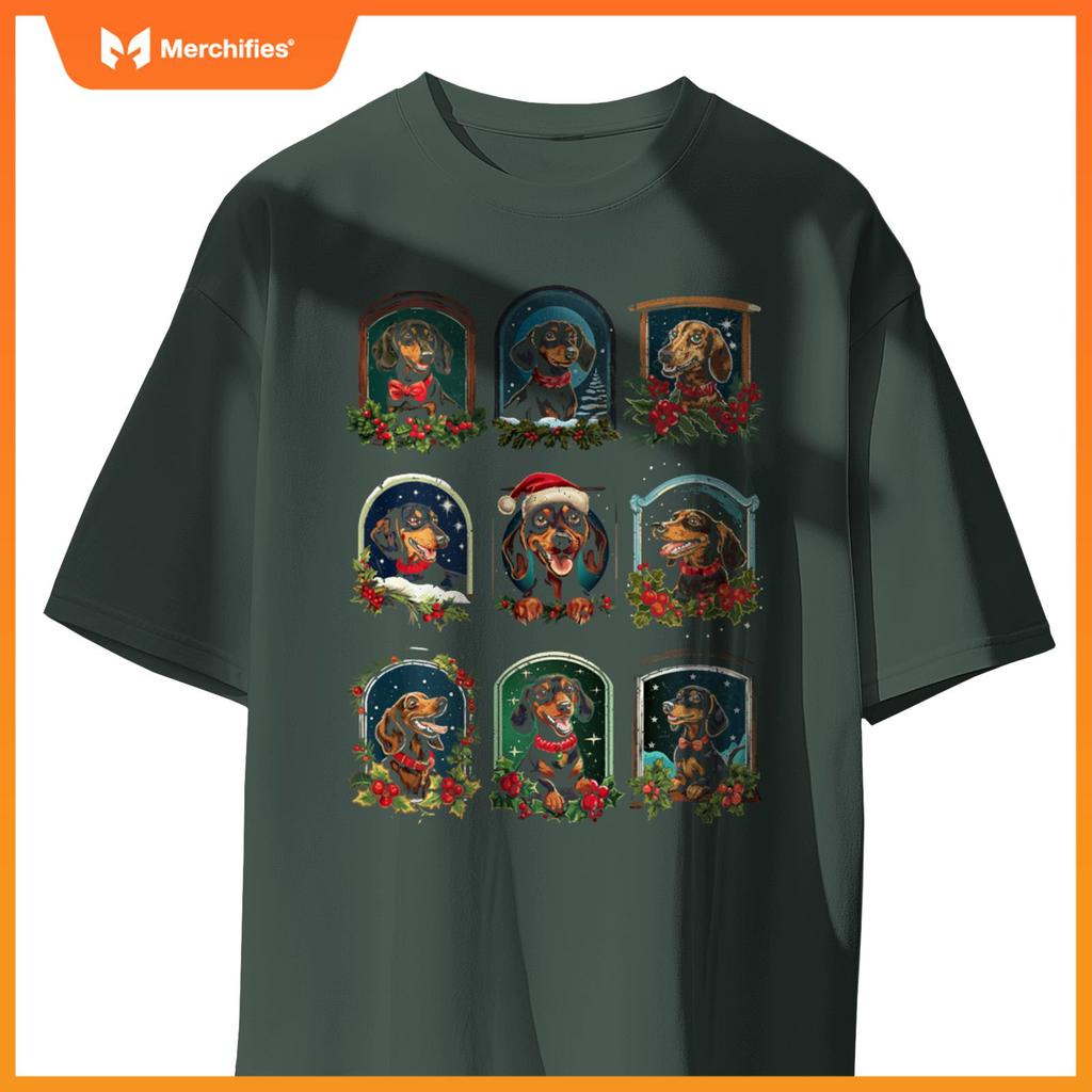 Vintage Christmas Dachshund T-Shirt