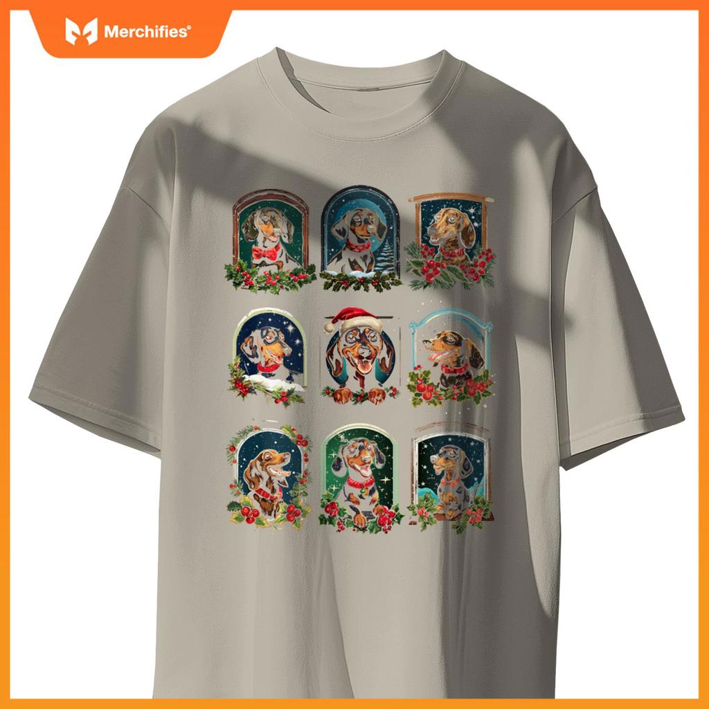 Vintage Christmas Dachshund T-Shirt