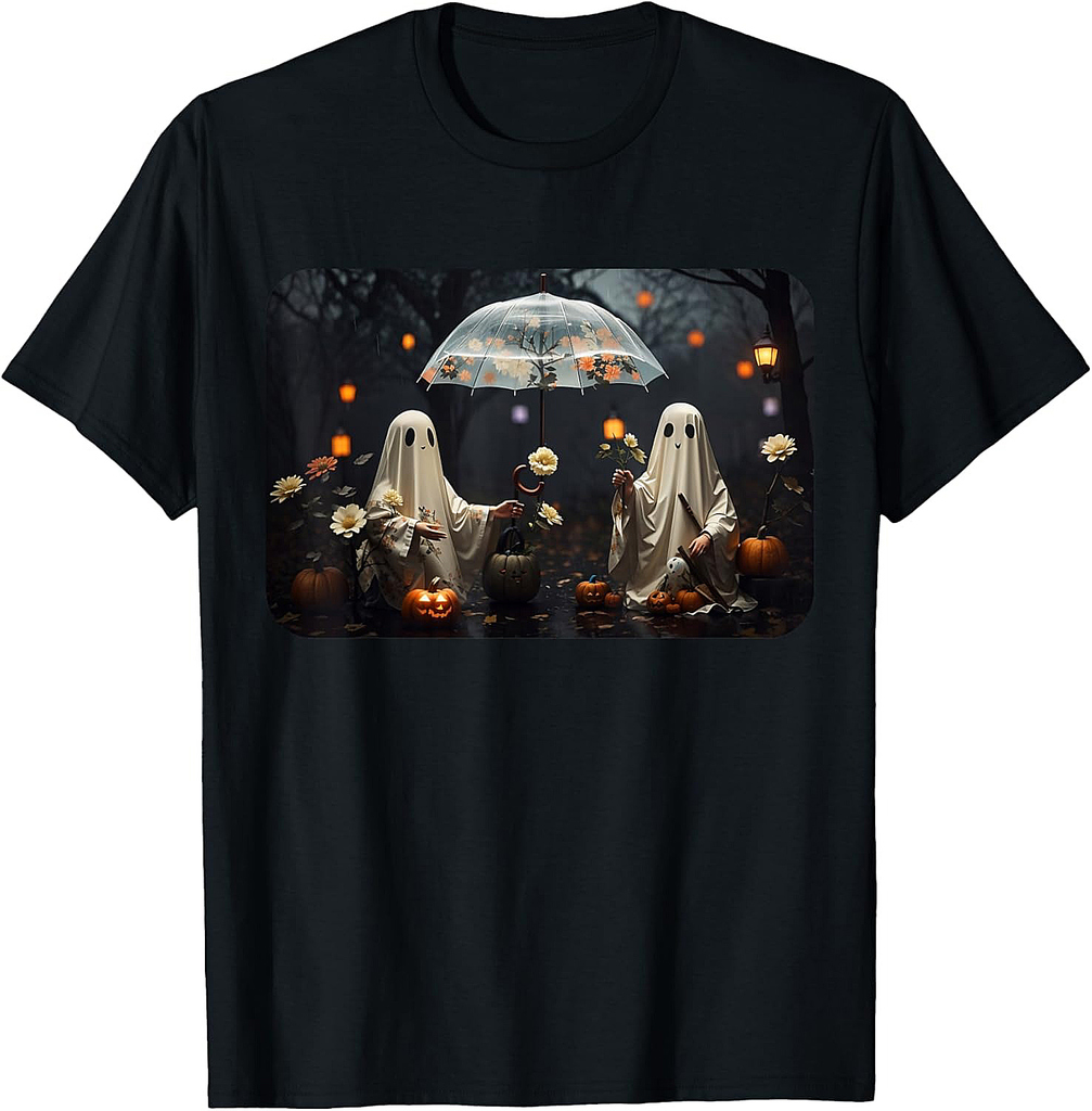 Vintage Cottagecore Halloween Ghosts In The Forest Gothic T-Shirt
