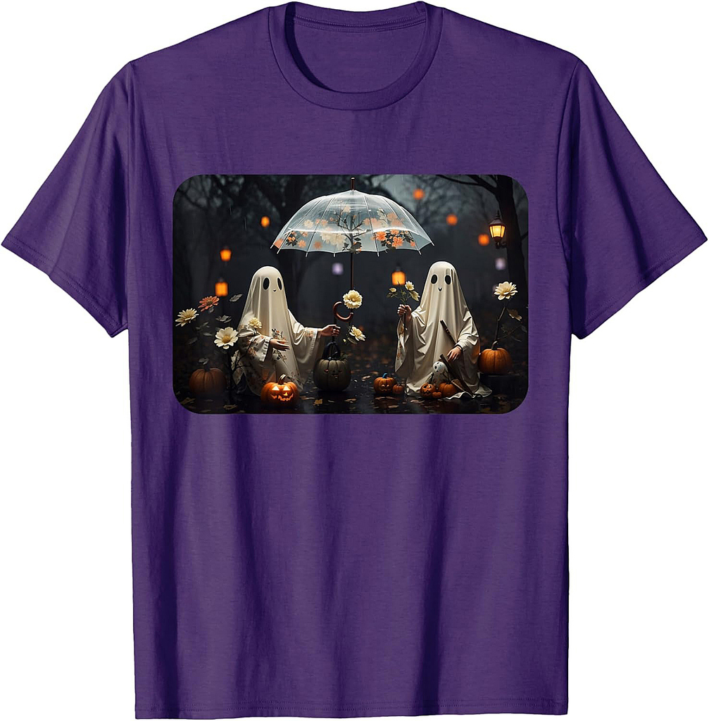 Vintage Cottagecore Halloween Ghosts In The Forest Gothic T-Shirt