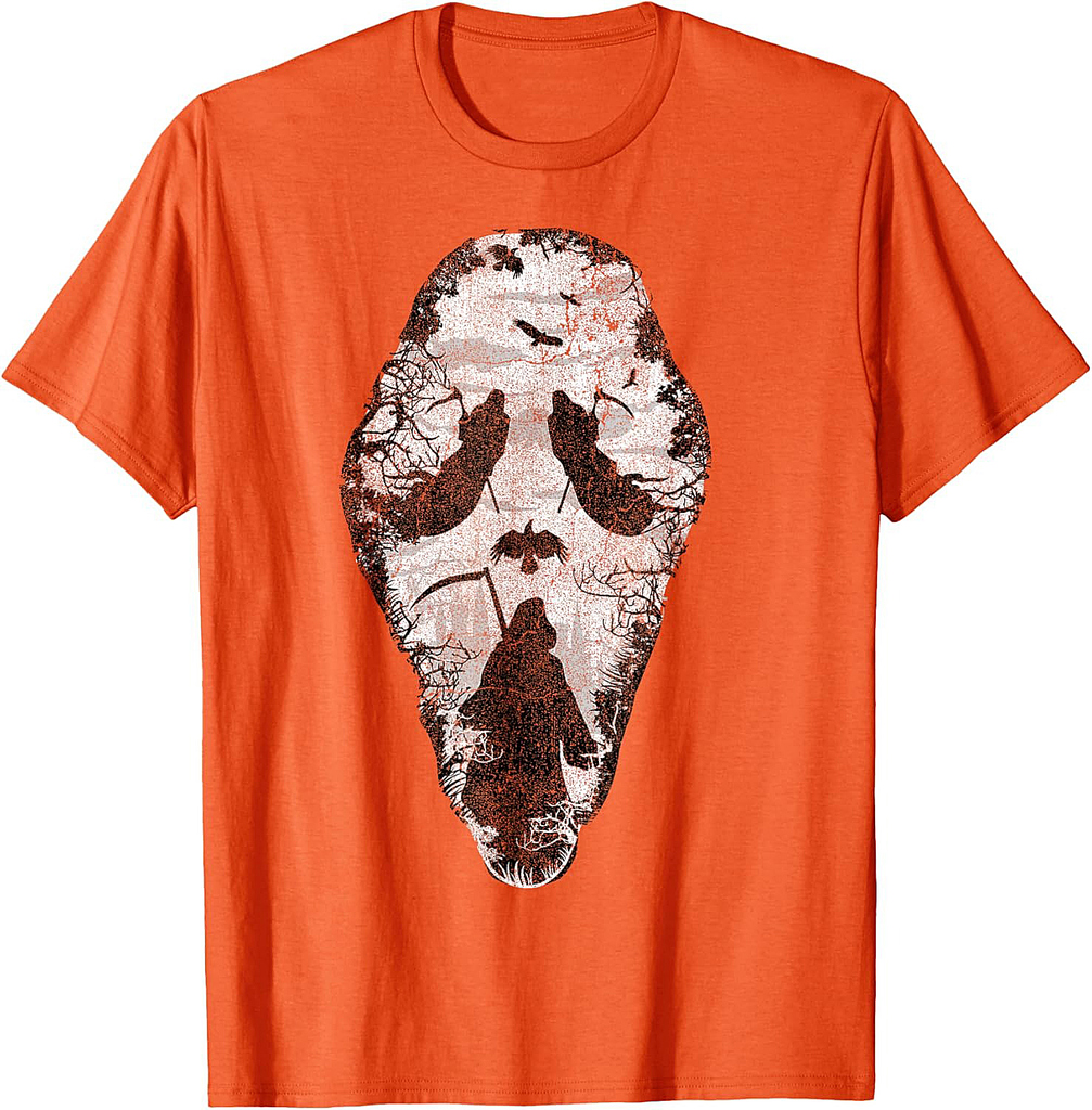 Vintage Ghost Grim Reaper Halloween Scary Party Costume Tee T-Shirt