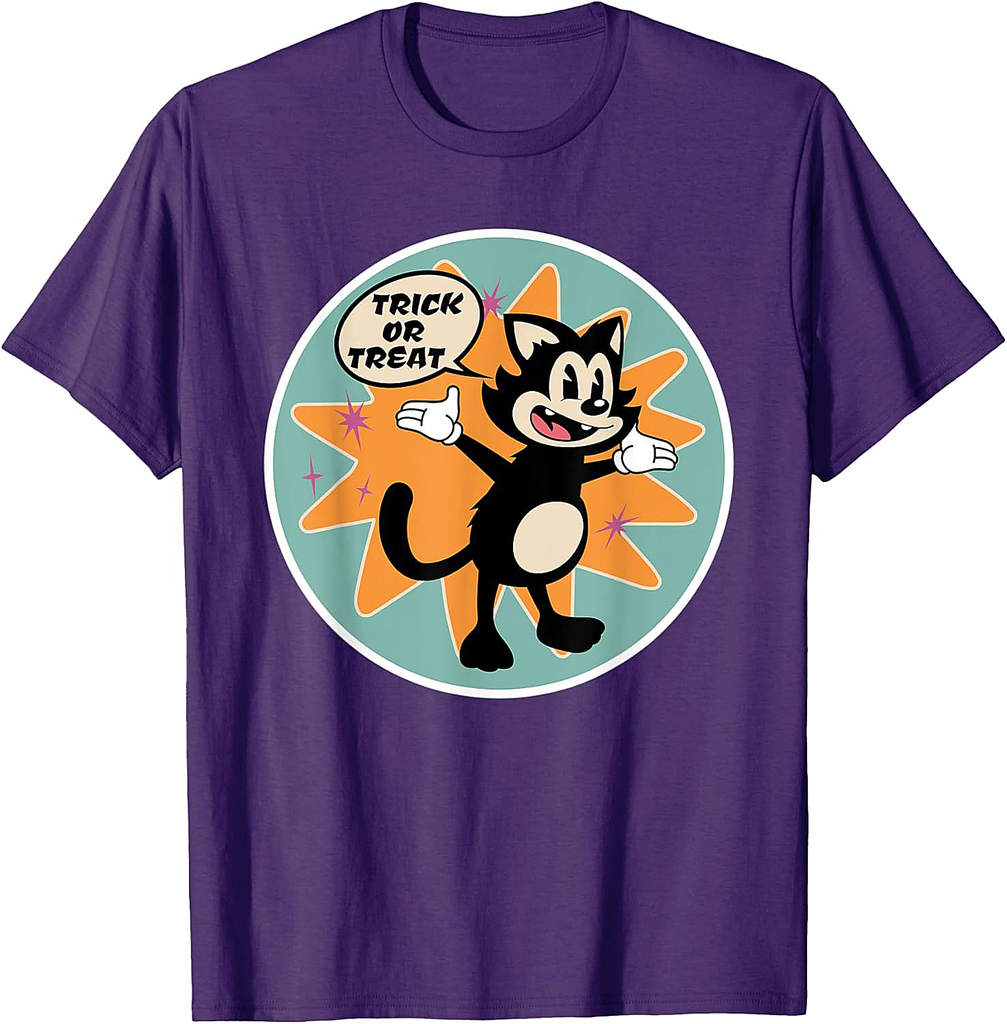 Vintage Halloween Cat Costume, Funny Halloween Black Cat T-Shirt