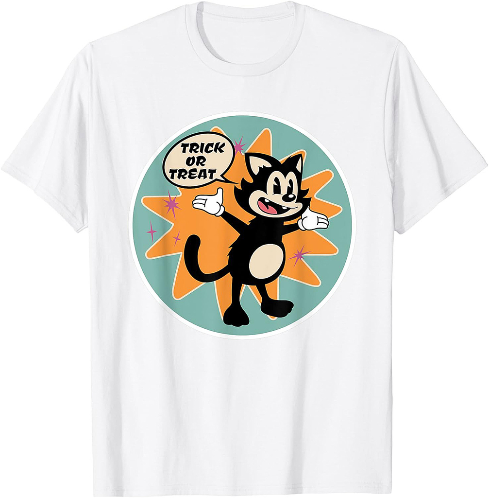 Vintage Halloween Cat Costume, Funny Halloween Black Cat T-Shirt
