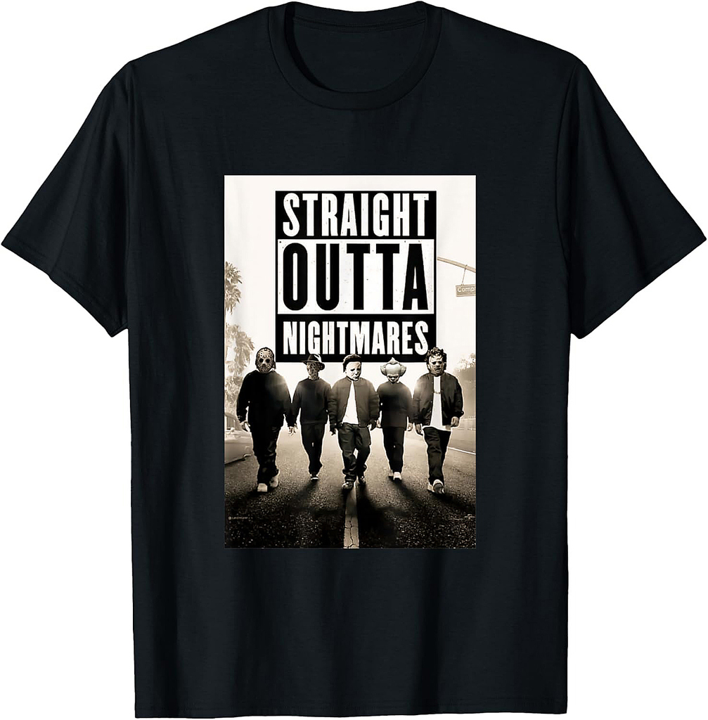 Vintage Horror Halloween Scary Straight outta nightmares T-Shirt