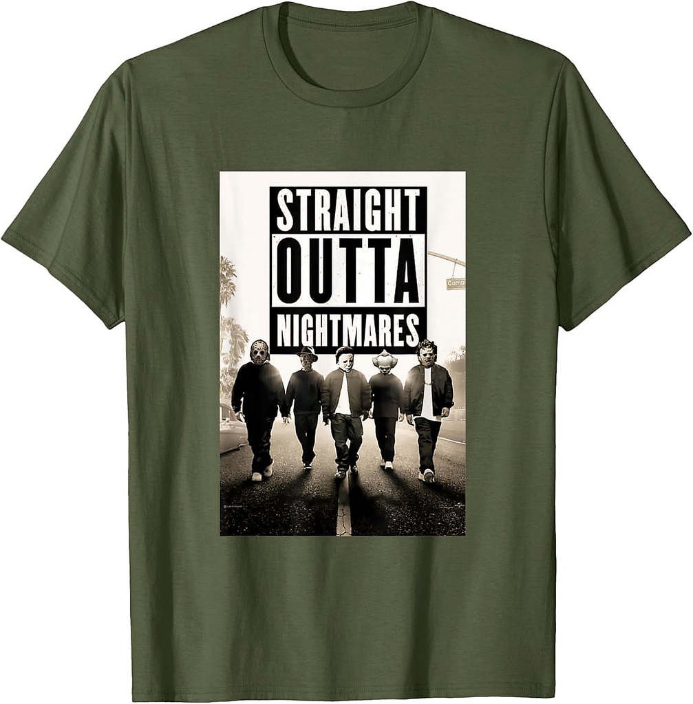 Vintage Horror Halloween Scary Straight outta nightmares T-Shirt