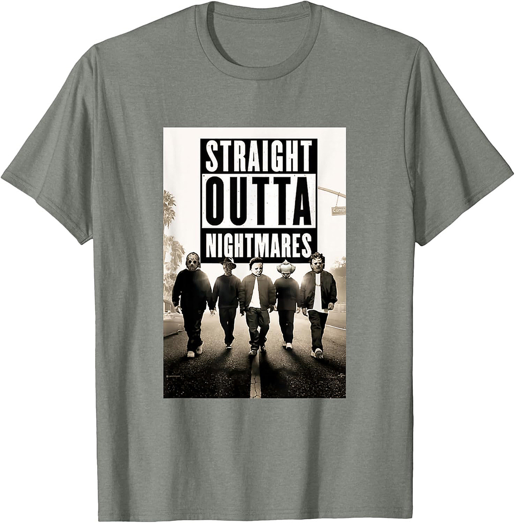 Vintage Horror Halloween Scary Straight outta nightmares T-Shirt