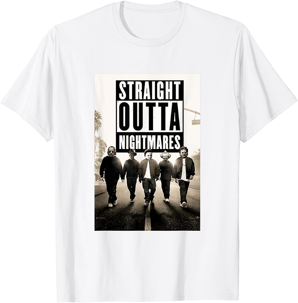 Vintage Horror Halloween Scary Straight outta nightmares T-Shirt
